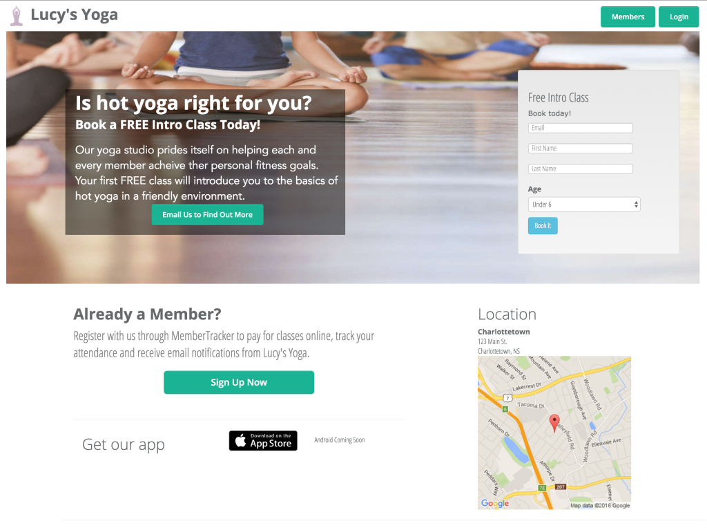 fitness landing page