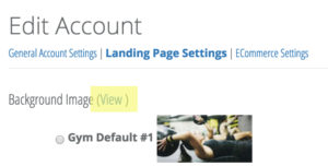 view landing page