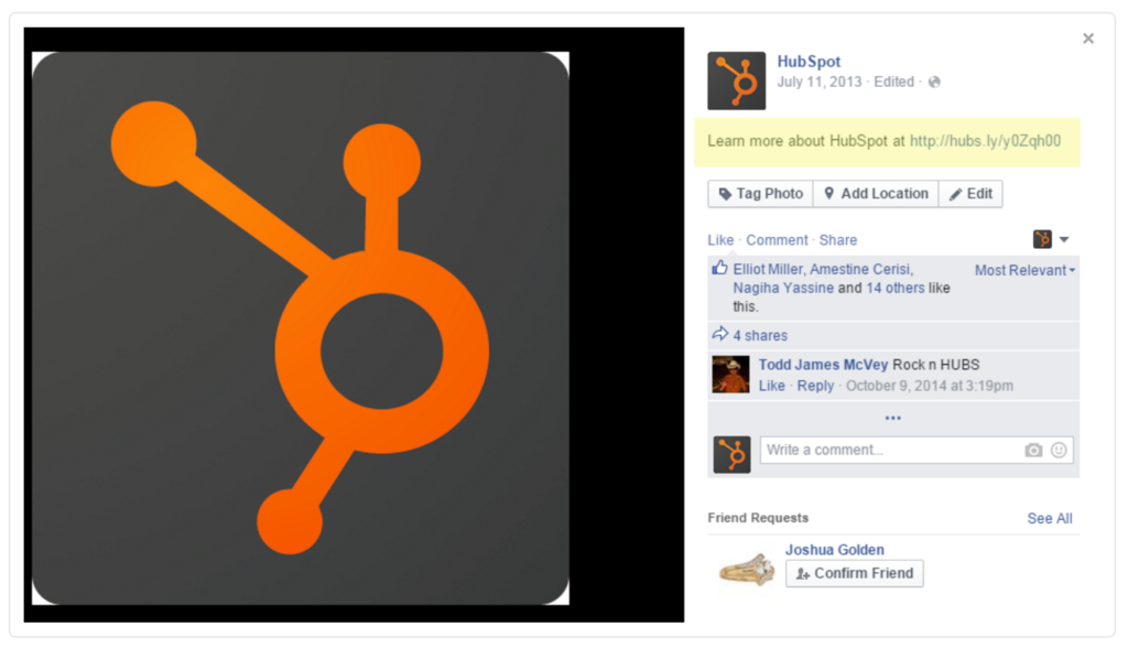 Facebook Hubspot description